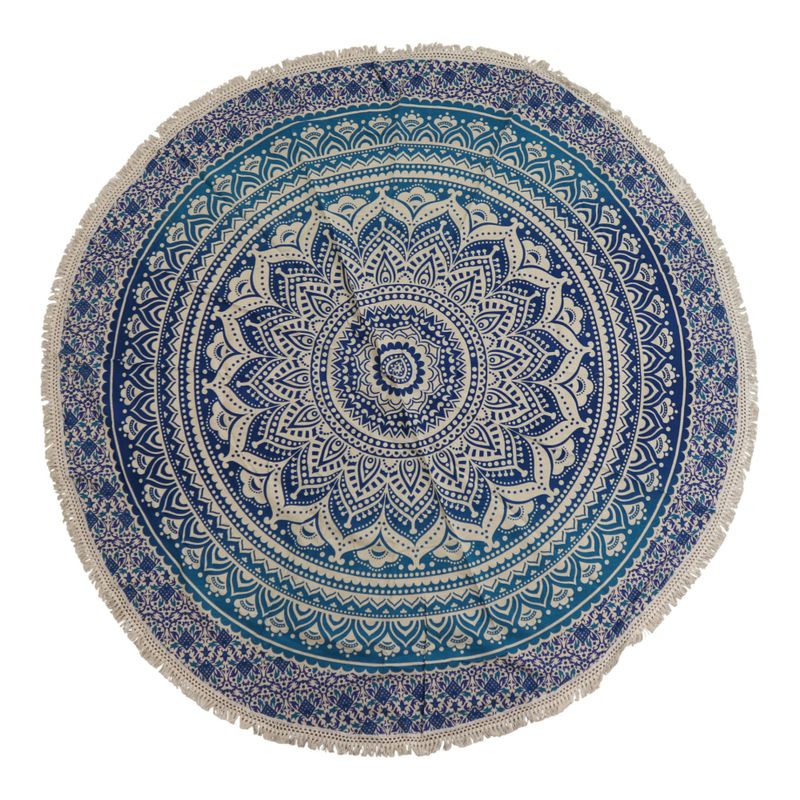 Pequeño Mandala Roundie de algodón (130cm) - Azul clásico