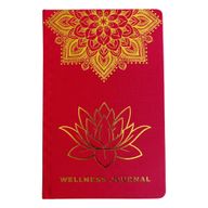 Diario de Bienestar Rojo - 120 páginas - Mandala dorado y loto