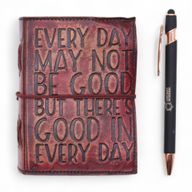 Cuaderno de cuero grueso con borde deshilachado – No todos los días son buenos