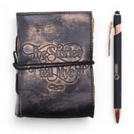 Cuadernos de cuero con borde hecho a mano (5 x 3.5 pulgadas) - Las historias que me cuento a mí mismo