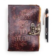 Cuaderno de cuero grueso con borde deckle – El libro de historias no contadas – 15x10 cm