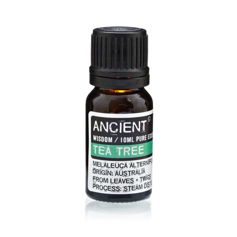 Conjunto de aceites esenciales de lavanda, árbol de té y romero de 10 ml cada uno.