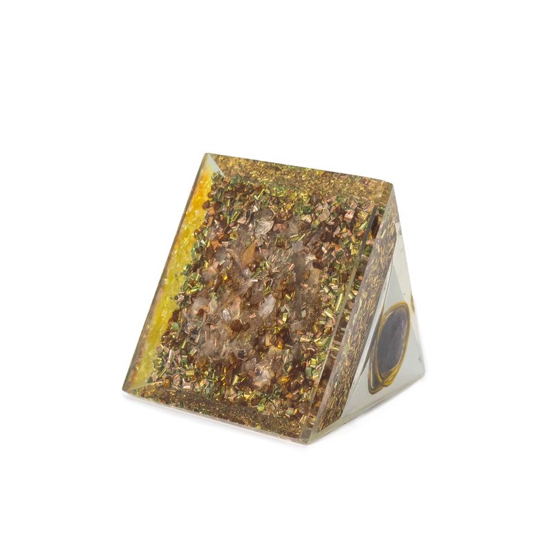 Med Organite Pirámides 7x6 cm - Amatista envuelta - Virutas de cobre
