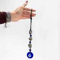 Colgante de piedra - Piedras de pirita y cuentas - Mal de ojo