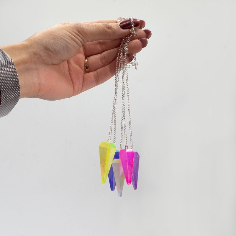 Péndulo de seis caras - Aurora Crystal Morado - 4 cm