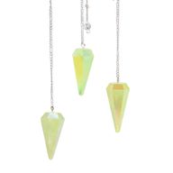 Péndulo de seis caras - Cristal Aurora Verde Pálido - 4 cm