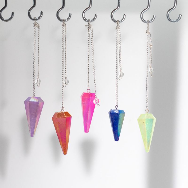 Péndulo de seis caras - Aurora Cristal Azul - 4 cm