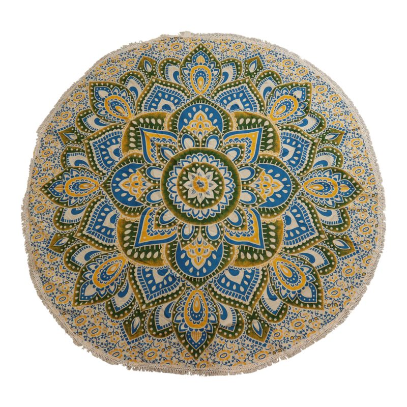 Gran Mandala Roundy Arte (180 cm) - Amarillo y Azul
