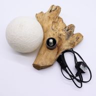 Lámpara de Mesa con Pantalla Esférica - Marfil