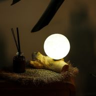 Lámpara de Mesa con Pantalla Esférica - Marfil