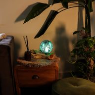 Lámpara de Mesa con Acabado Craquelado - Verde esmeralda