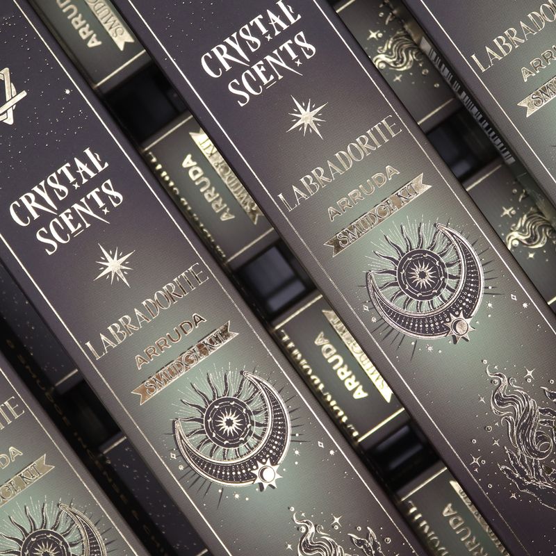 Cristal de Labradorita Aromas de Purificación Incienso - Ruda