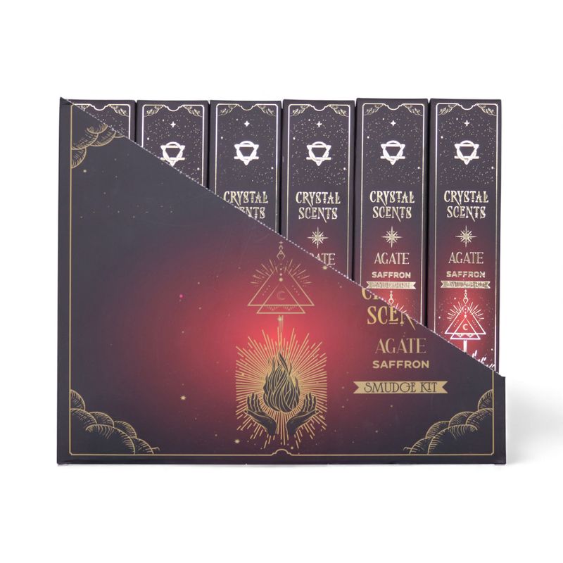 Cristal de ágata roja Fragancias de cristal Incienso de purificación - Azafrán