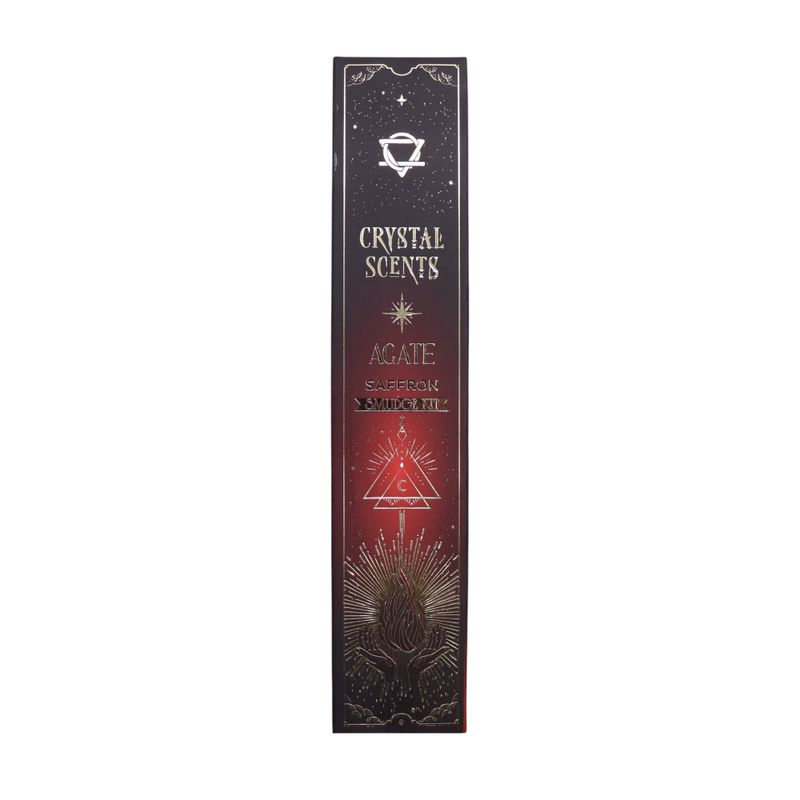 Cristal de ágata roja Fragancias de cristal Incienso de purificación - Azafrán