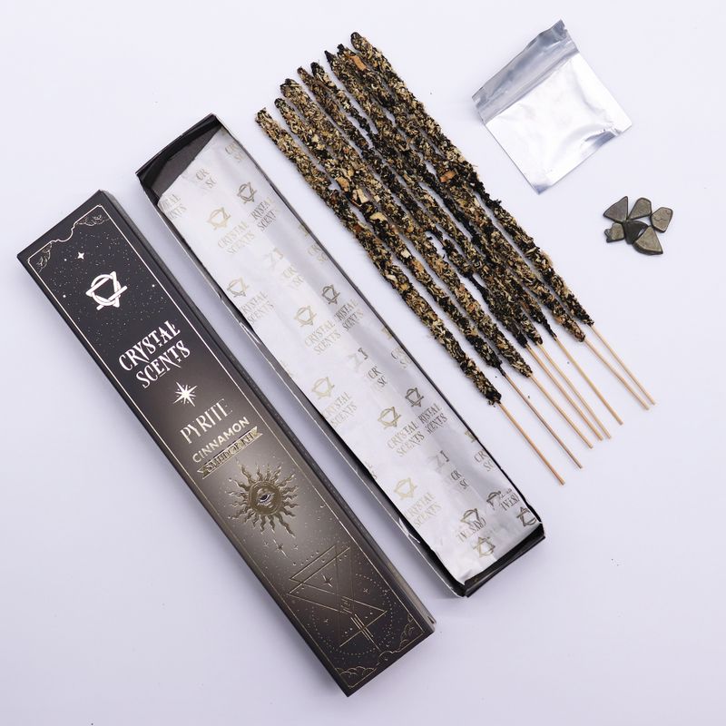 Incienso de purificación con fragancia de cristal de pirita - Canela