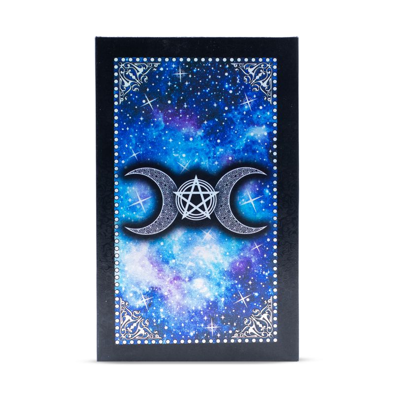 Conjunto de cartas de Tarot con lámina azul - Cara de la Luna - con folleto