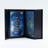Conjunto de cartas de Tarot con lámina azul - Cara de la Luna - con folleto