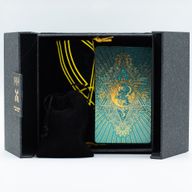 Tarjeta de Tarot con Foil en Oro y Turquesa - Conjunto de Regalo