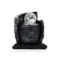 Fuente decorativa de agua de mesa -15x13x20 cm - Recipiente de agua y bola de cristal