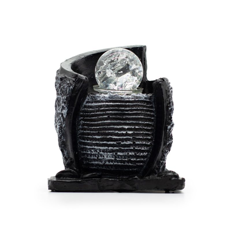Fuente decorativa de agua de mesa -15x13x20 cm - Recipiente de agua y bola de cristal