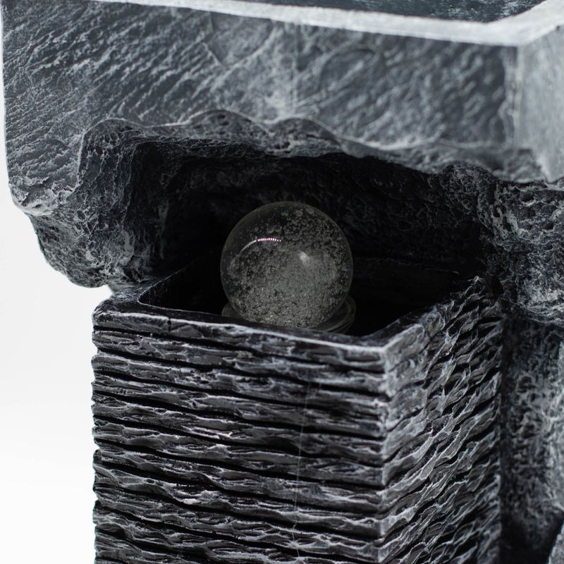 Gran fuente de agua - 24x22x48cm - Bola de cristal que cambia de color en Rock