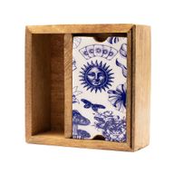 Caja de tarot de dos secciones con soporte para cartas