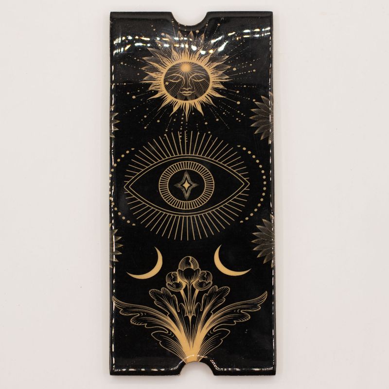 Caja de tarot de cuatro compartimentos con soporte para cartas