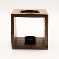 Quemador de aceite de madera de mango cuadrado grande - Pentágono