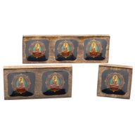 Grande Conjunto de bandejas esmaltadas de mango - Buda