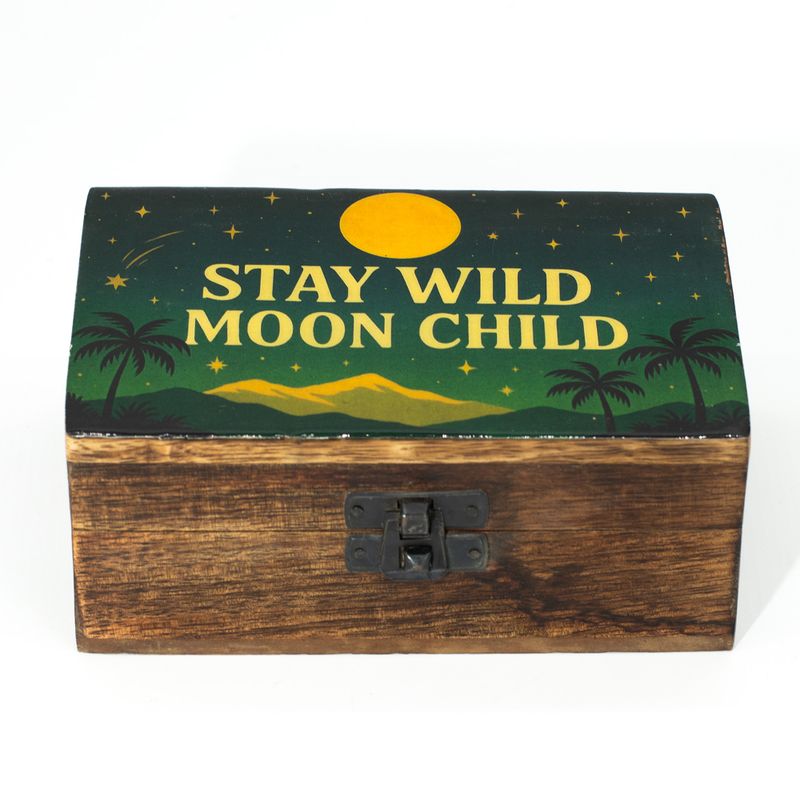 Caja esmaltada mediana - Mantente salvaje, hijo de la luna