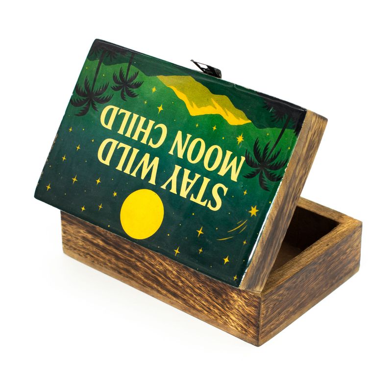 Caja esmaltada mediana - Mantente salvaje, hijo de la luna