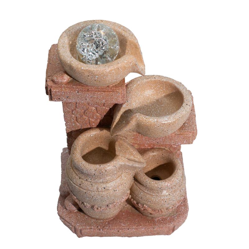 Fuente de agua de mesa -19x14x27cm - Macetas en cascada, estilo mediterráneo