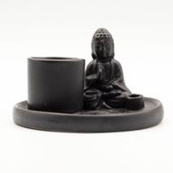 Plato de incienso de Buda multifuncional - cerámica negra mate