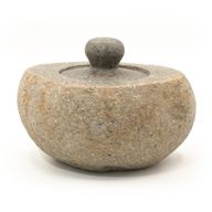 Maceta de piedra de río natural para enraizamiento - Grande (aprox 15x12cm)