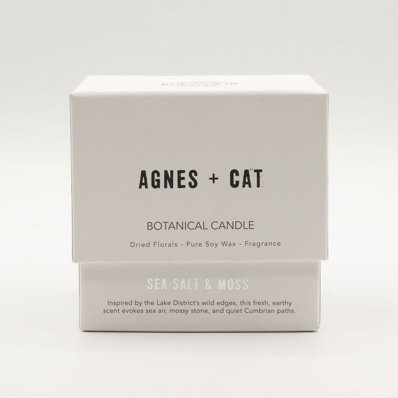 Agnes + Cat Vela de Cera de Soja Botánica - Sal marina y musgo
