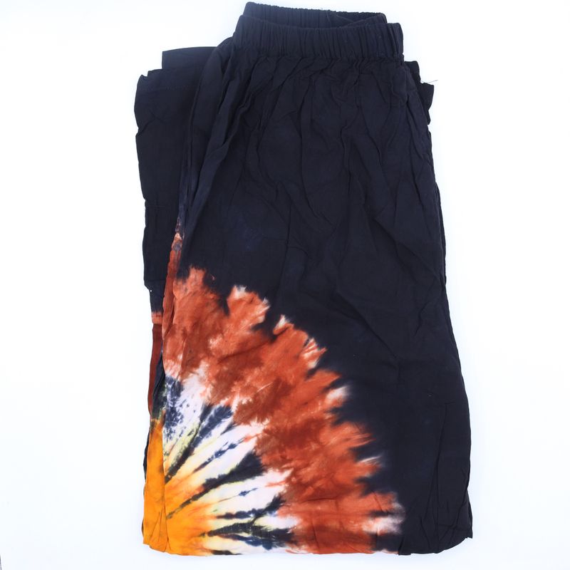 Pantalones de descanso de estilo japonés - negro chocolate y naranja - L