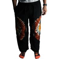 Pantalones de descanso de estilo japonés - negro chocolate y naranja - L