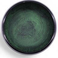Cuenco tibetano de canto con forma de hongo - Verde musgo (23x10,5 cm, 1,3 kg)