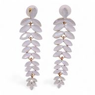 Pendientes de Cristal Vintage - Largo - Perla