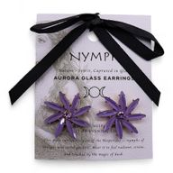 Pendientes de Cristal Vintage - Flores - Lavanda