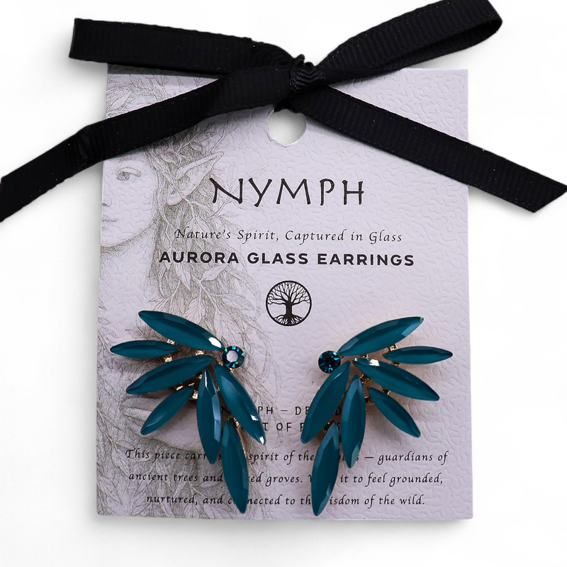 Pendientes de Cristal Vintage - Hadas - Verde Turquesa