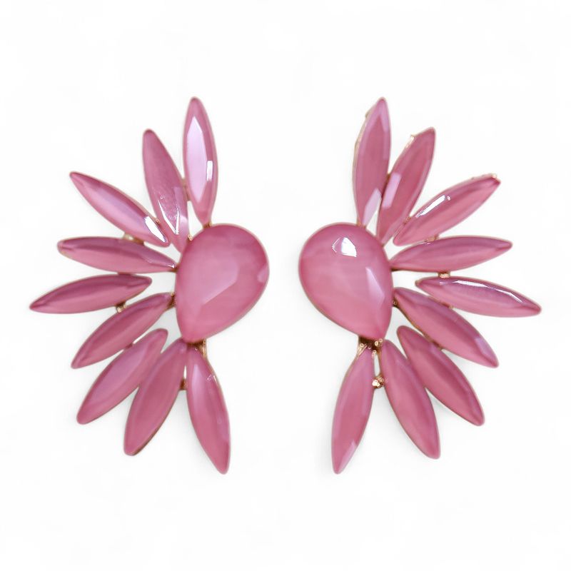 Pendientes de Cristal Vintage - Alas de ángel - Cuarzo Rosa