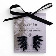 Pendientes de Cristal Vintage - Hadas - Negro Azabache
