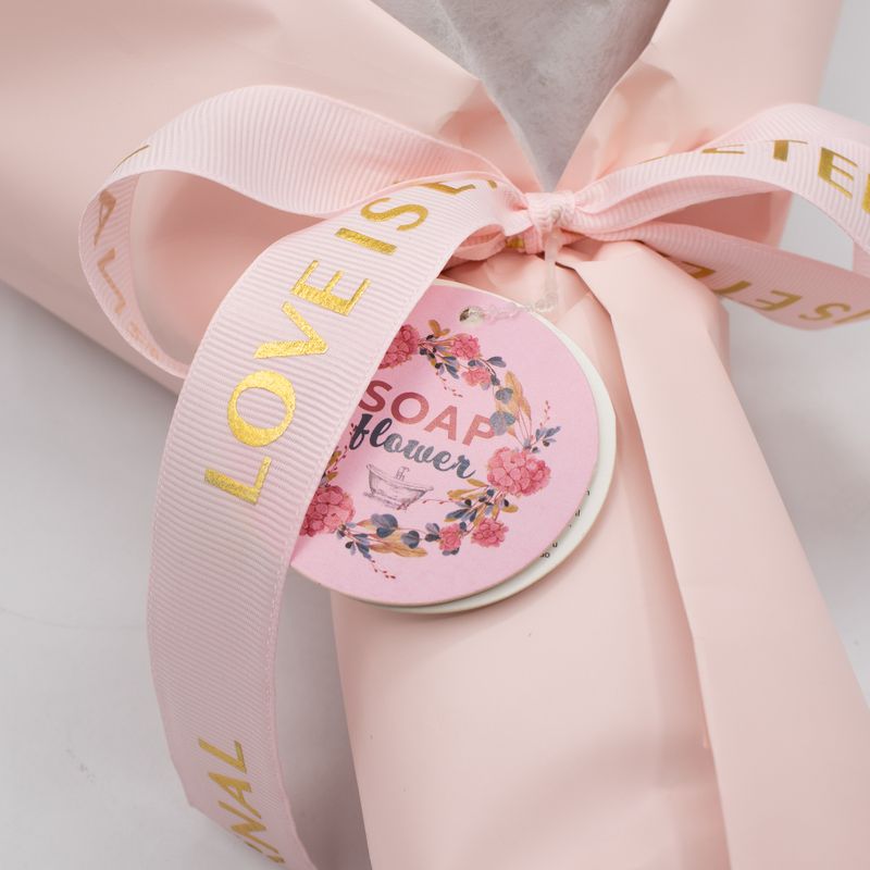 Ramo grande de rosas rosadas - El amor es eterno - Tarjeta de regalo