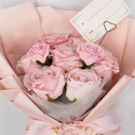Ramo grande de rosas rosadas - El amor es eterno - Tarjeta de regalo