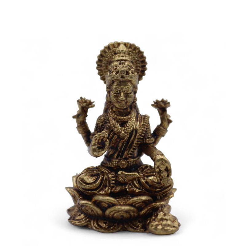 Dioses en miniatura de latón - Laxmi (11 g)  - 30 mm