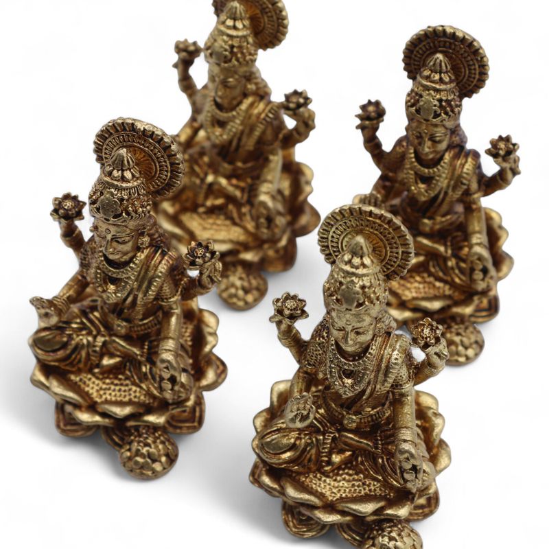 Dioses en miniatura de latón - Laxmi (52 g) - 49 mm