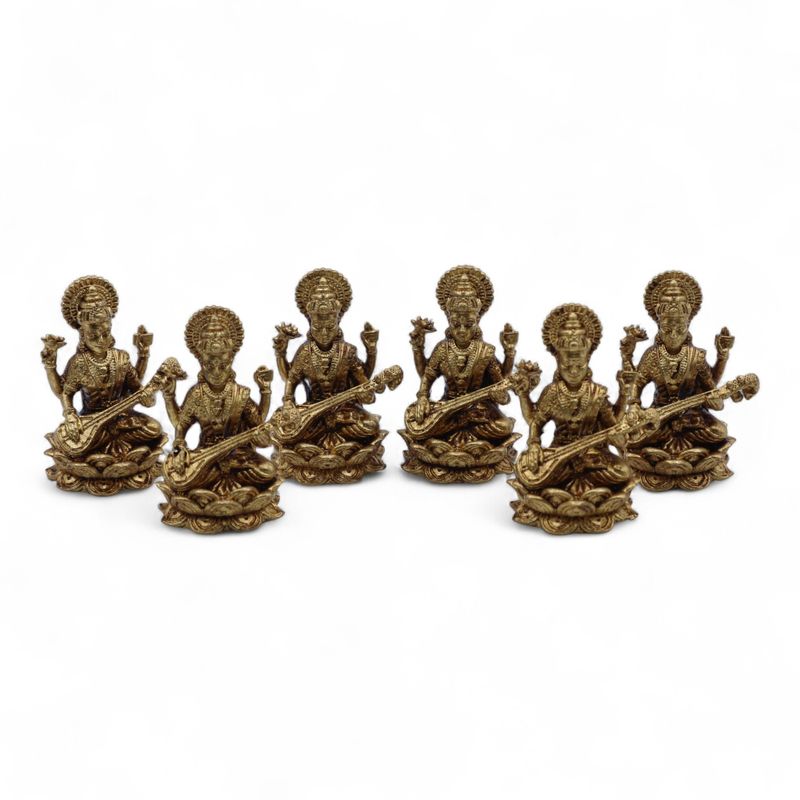 Dioses en miniatura de latón - Sarswati (22gms) - 34mm