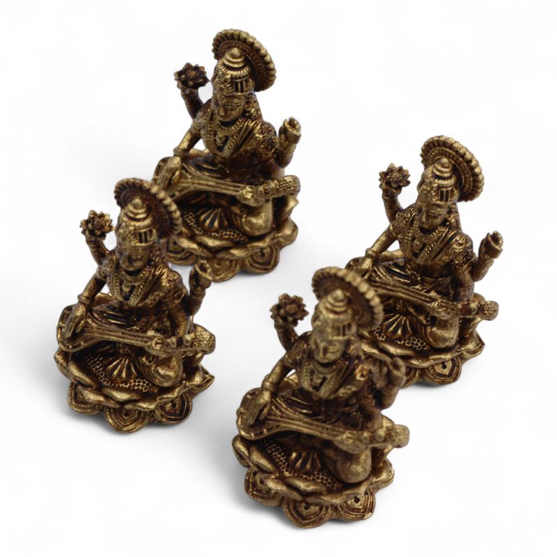 Dioses en miniatura de latón - Sarswati (52 g) - 49 mm