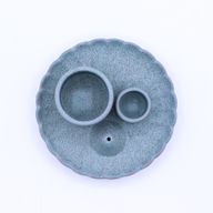 Soporte cerámico para Palo Santo e Incienso - Flor de loto - Azul